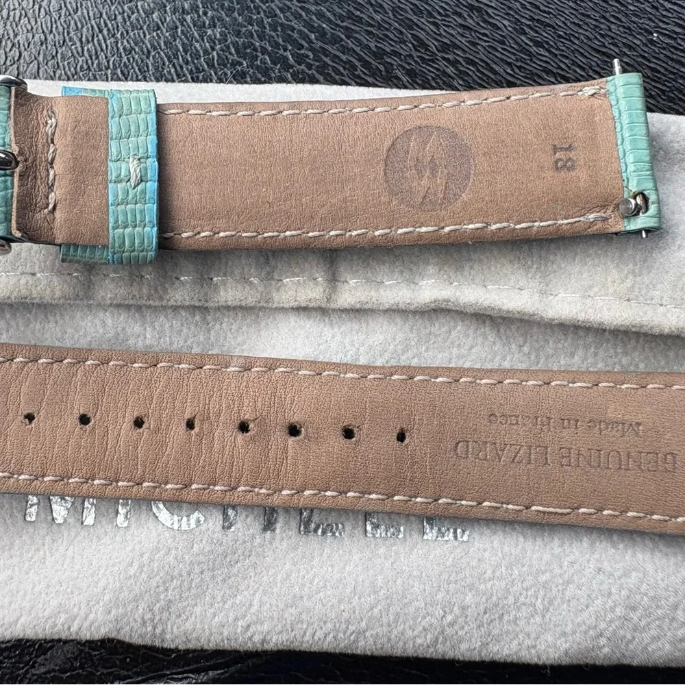 Michele Mint Green Lizard Leather Strap Other colors